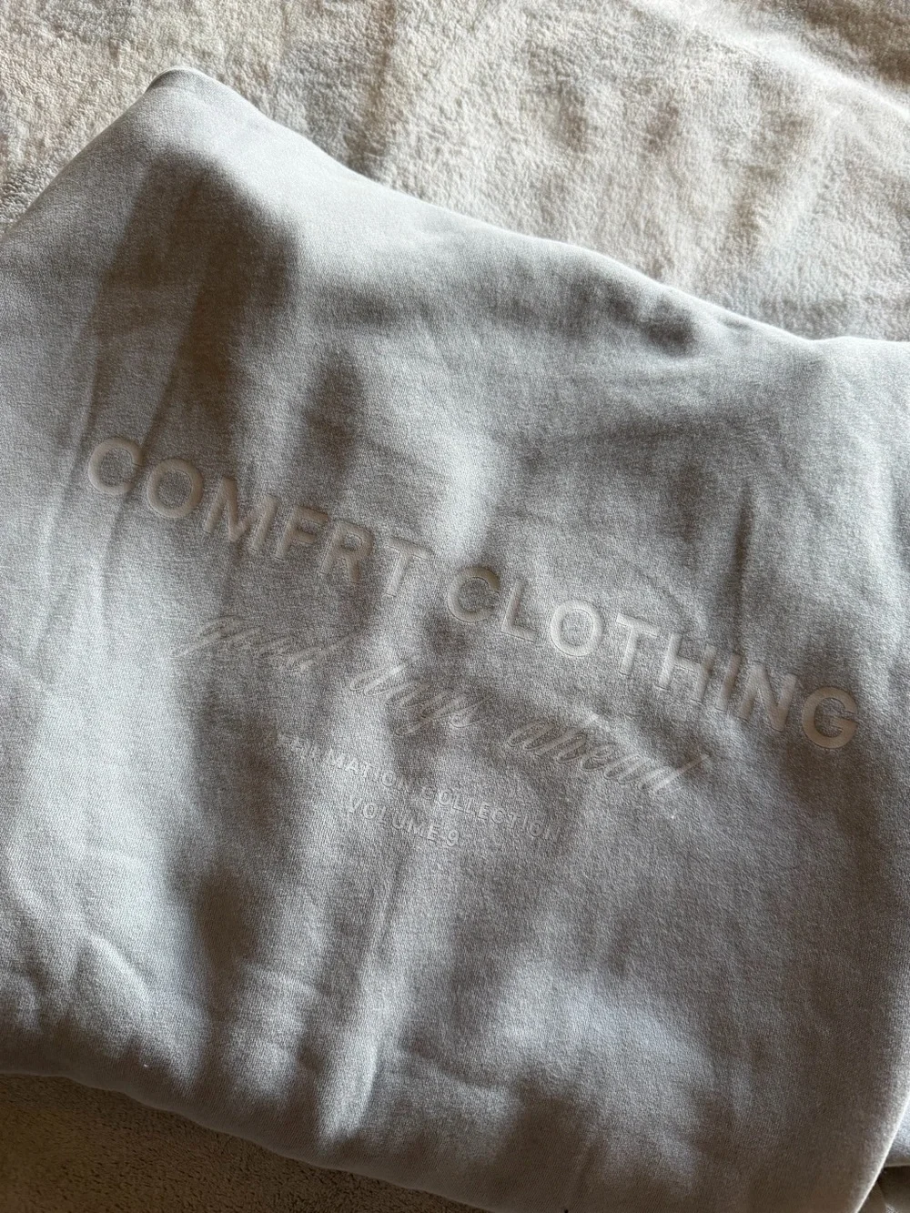 Comfrt Clothing Volume 9 Gray Blue Full Zip Hoodie Medium Oversized Heavy